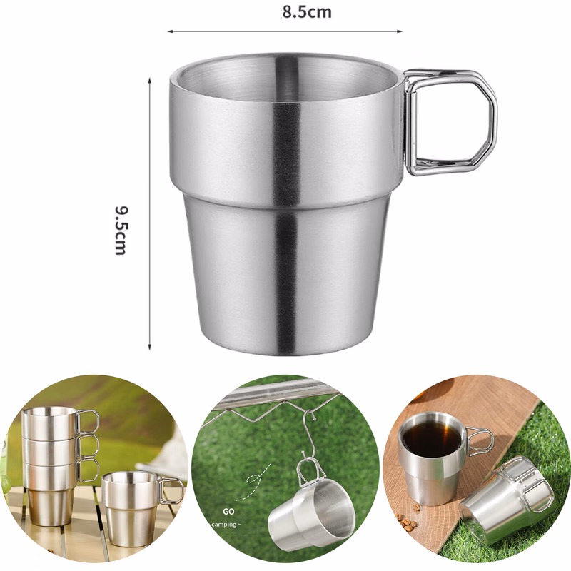 Stainless Steel Folding Handle Cup