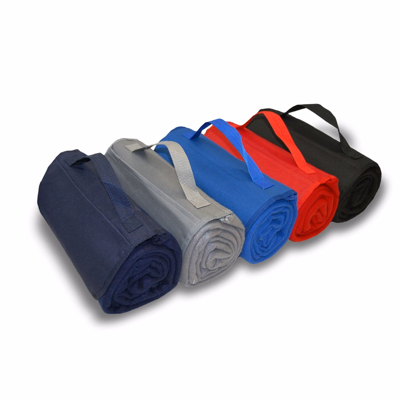 Roll-Up Fleece Blanket w/ Matching Imprintable Closure Flap