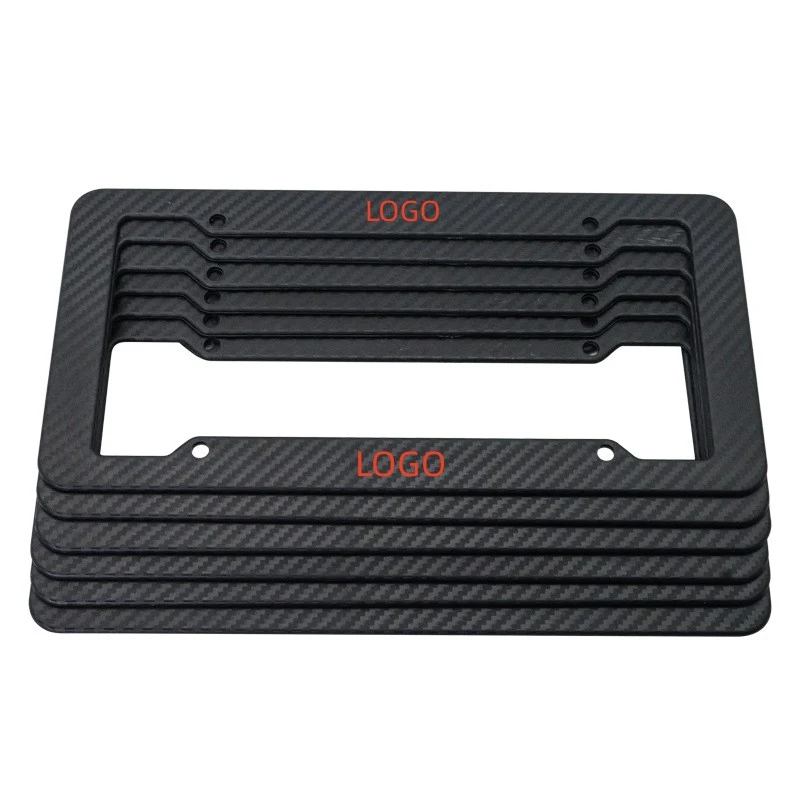 Plastic License Plate Frame with Carbon Fiber Design 1
