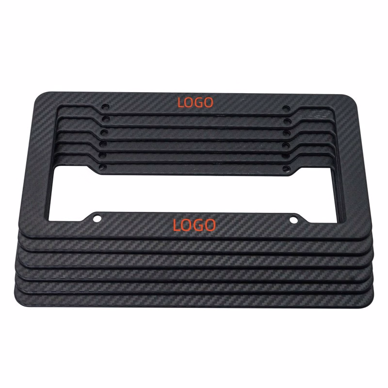 Plastic License Plate Frame with Carbon Fiber Design