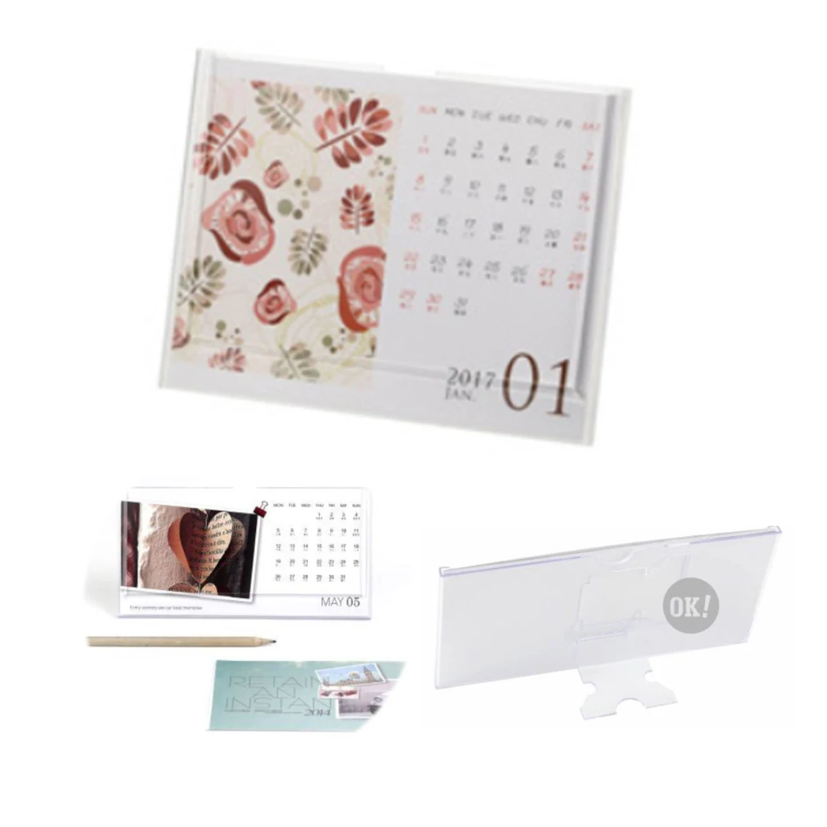 Transparent Acrylic Monthly Desk Calendar 1