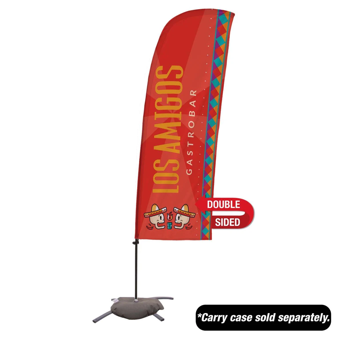 7.5' Value Blade Sail Sign Kit (Double-Sided with Cross Base) 1