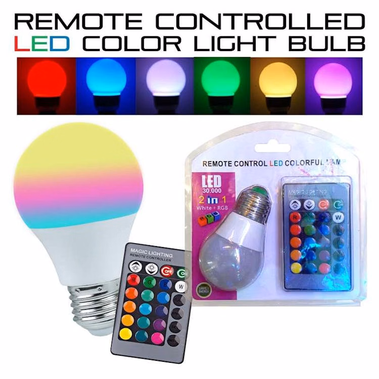 Remote-Control LED Colored Light Bulbs