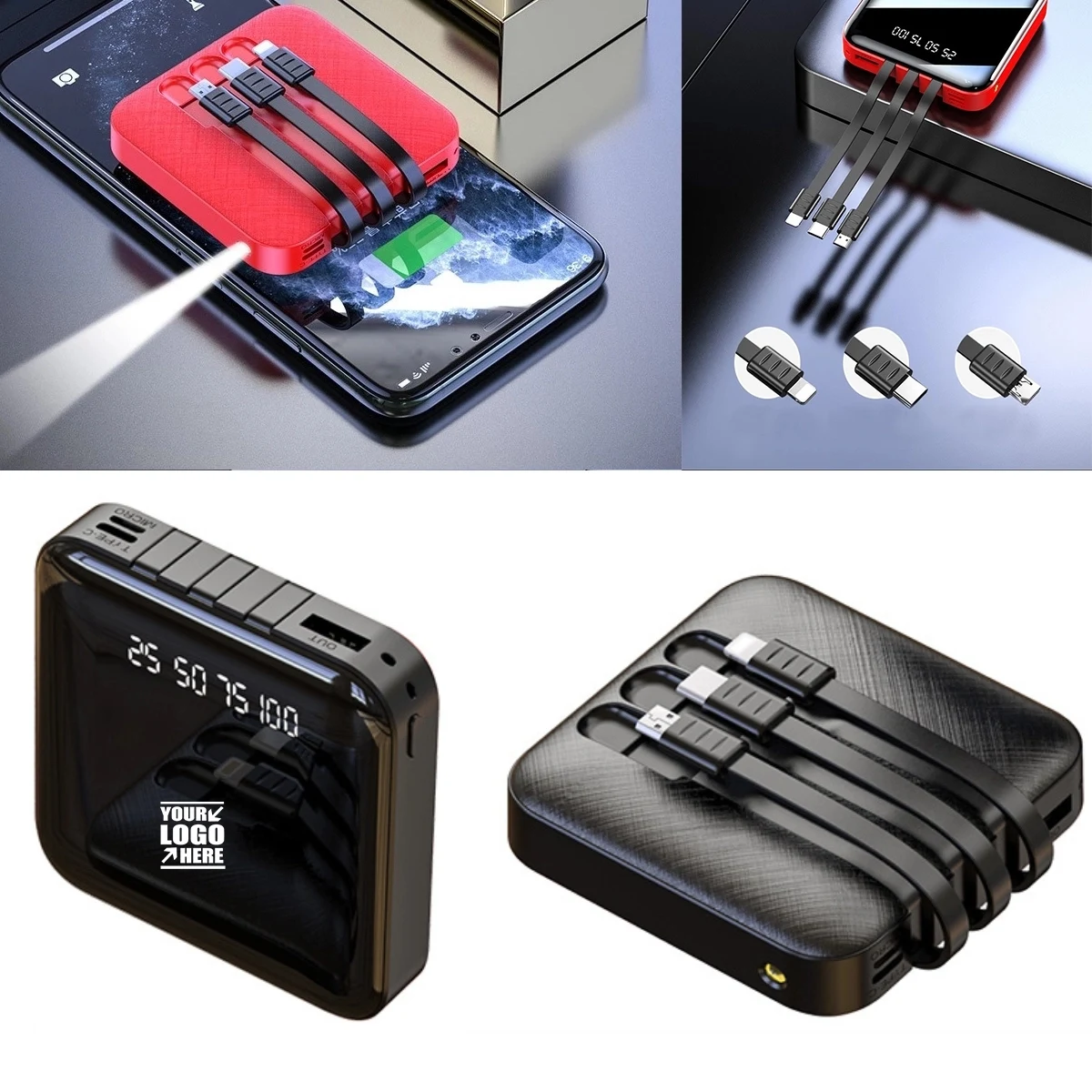 LED 3-in-1 10000 mAh Mini Portable Power Bank 1