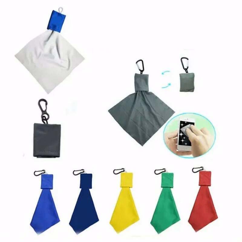 Microfiber Screen Cleaning Cloth in Pouch With Keychain