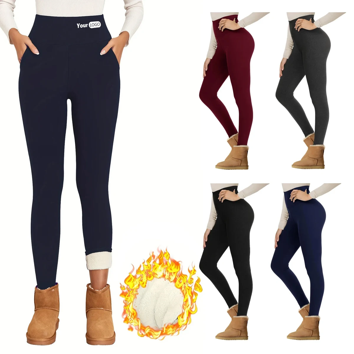Women's Fleece Lined Thermal Leggings With Stretch 1