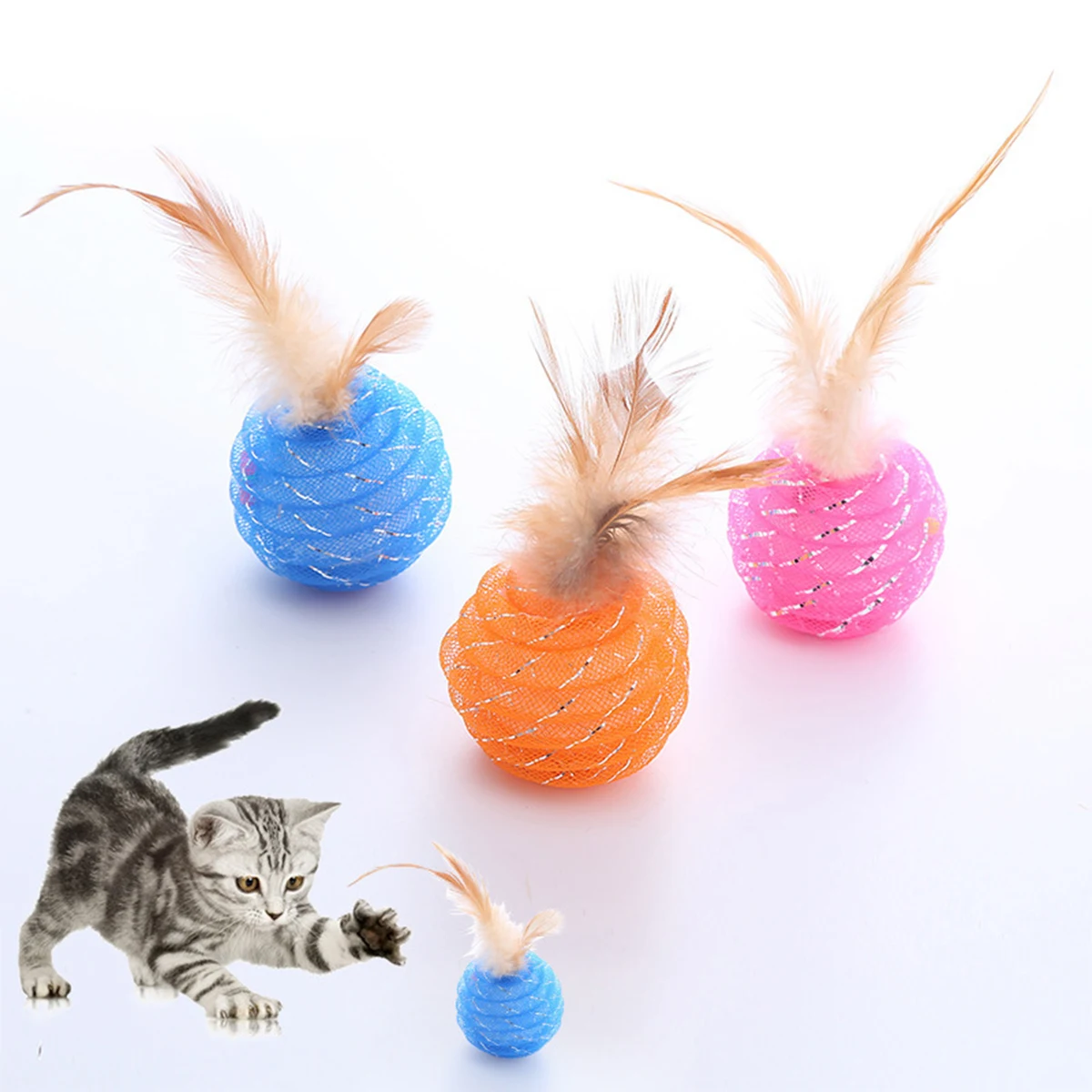 Pet Cat Feather Ball Toy 1