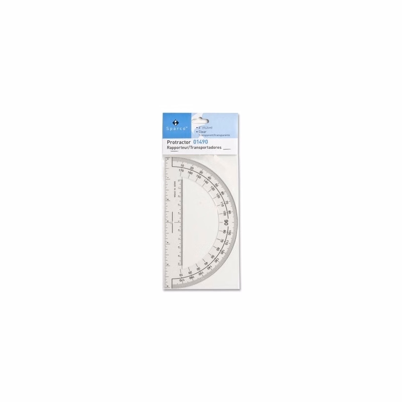 Plastic Protractors - 6" Long Clear