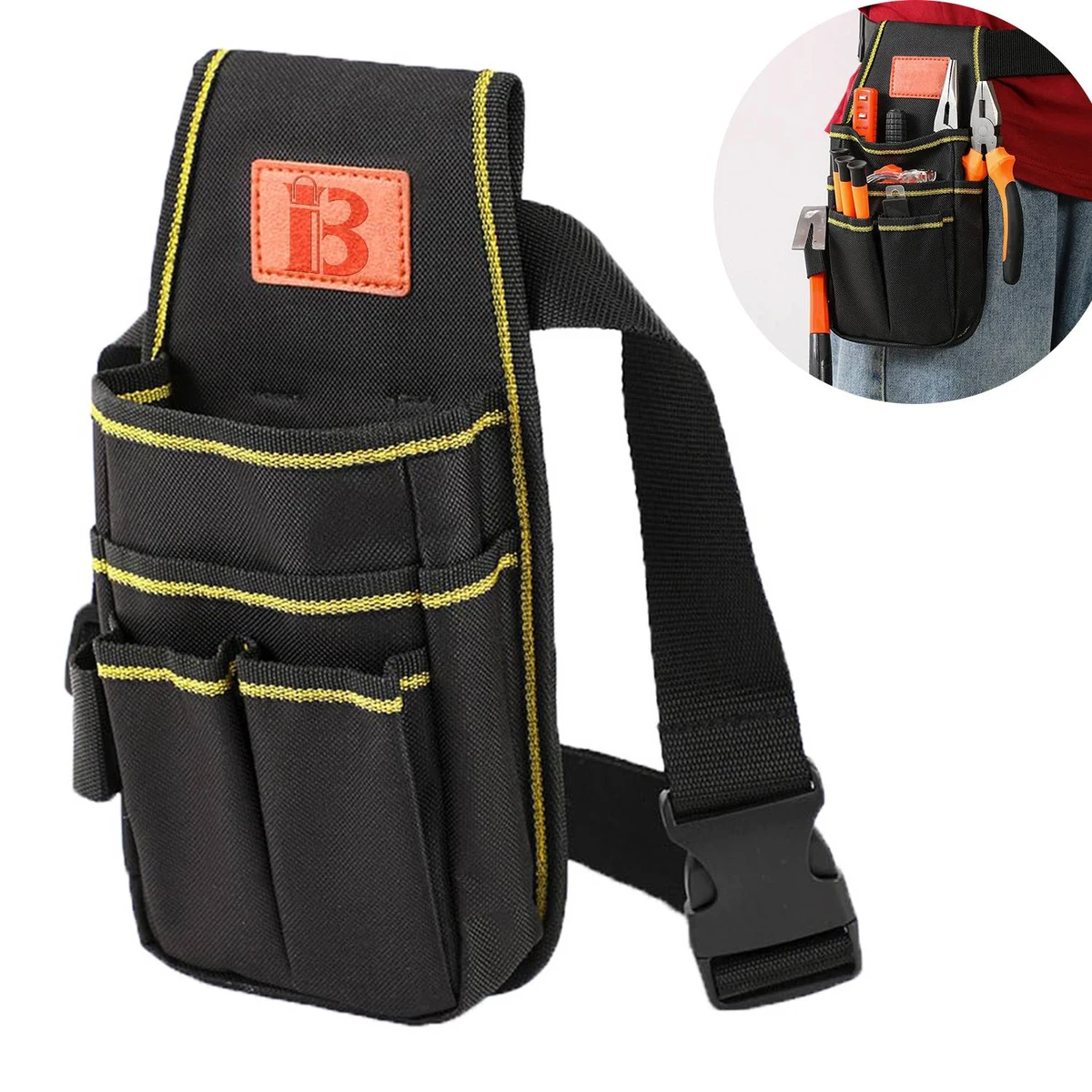 Heavy Duty 7-Pocket Electrician Tool Pouch w/ Belt Clip 1
