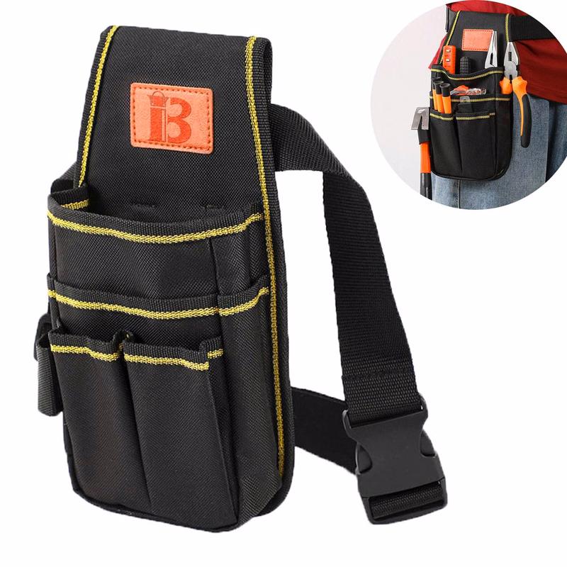 Heavy Duty 7-Pocket Electrician Tool Pouch w/ Belt Clip