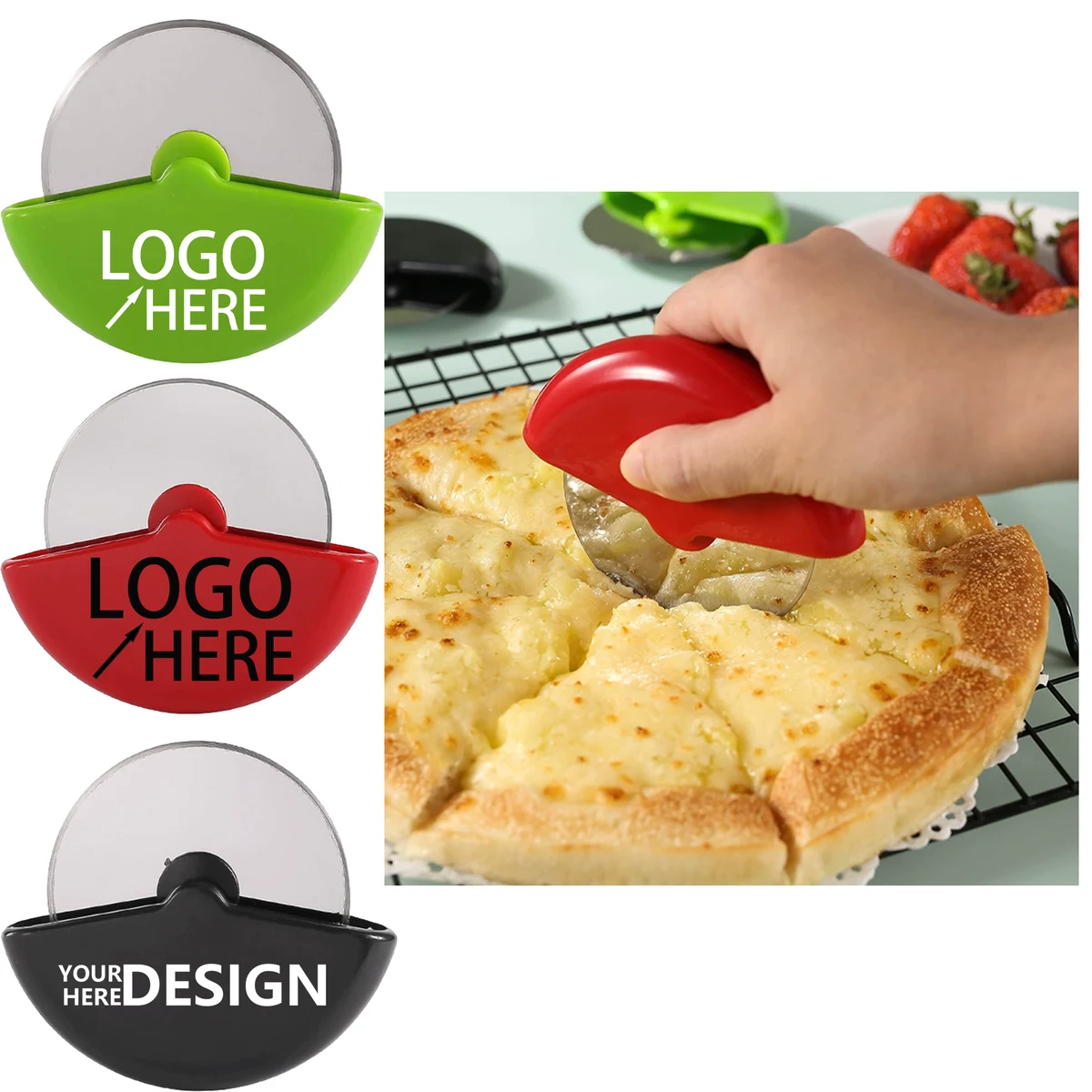 Stainless Steel and ABS Pizza Cutter 1