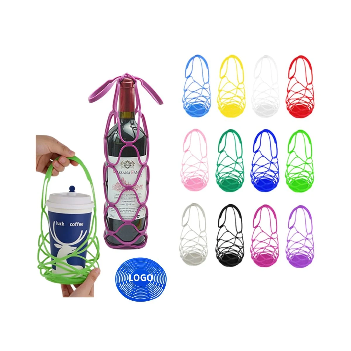 Food-Grade Silicone Foldable Drink Carrier 1