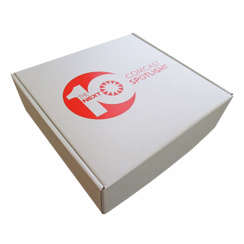 10 3/4" X 10 3/4" X 3 1/2" - E-Flute Outside Tuck Box