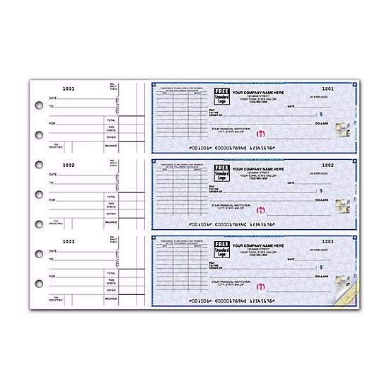 High security 3-on-a-page empty voucher check