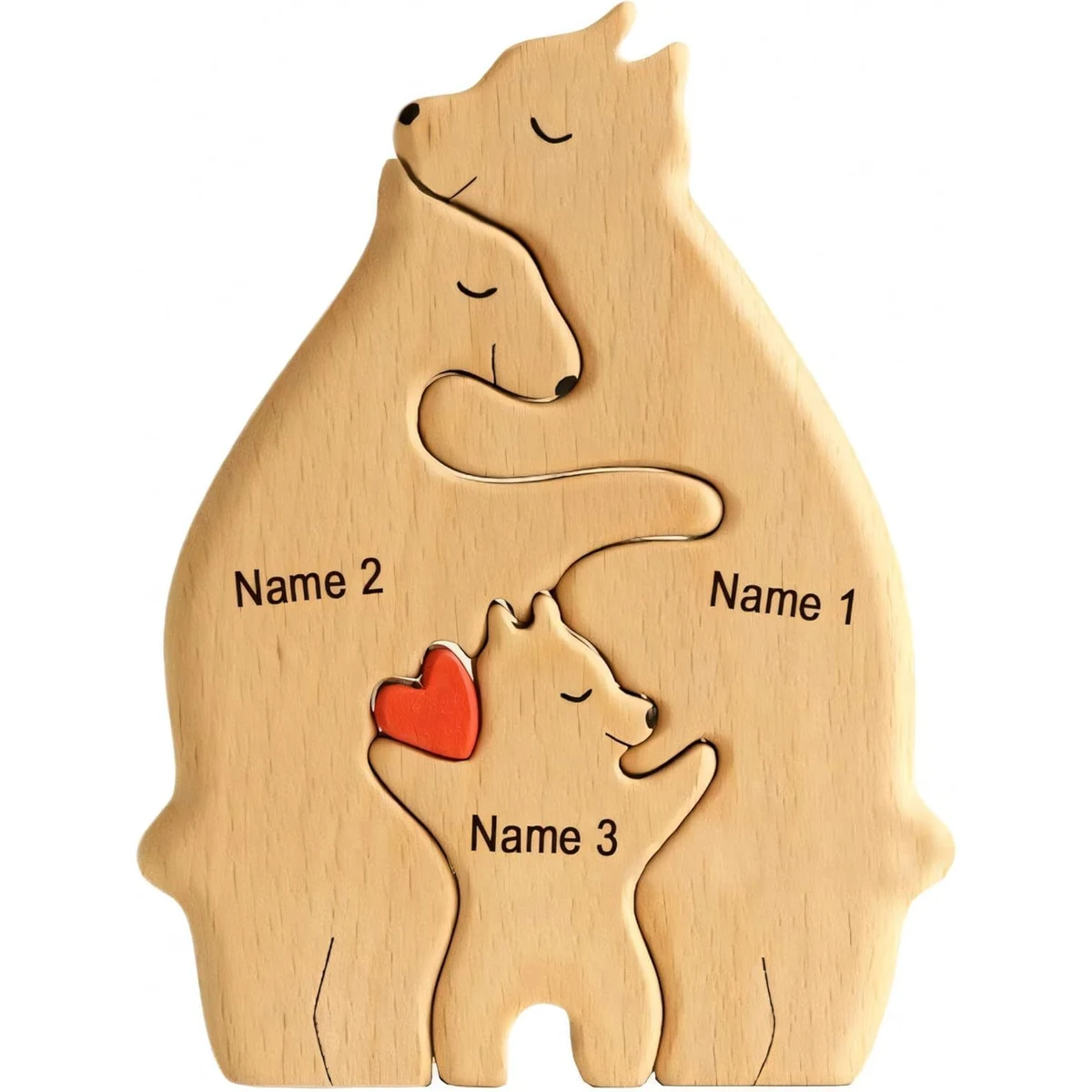 Wooden Bear Family Puzzle Ornament 1