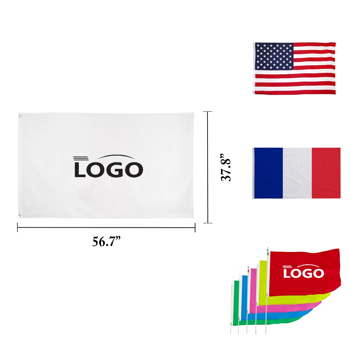 Custom Full Color 567x378 Double Sided Flag 1