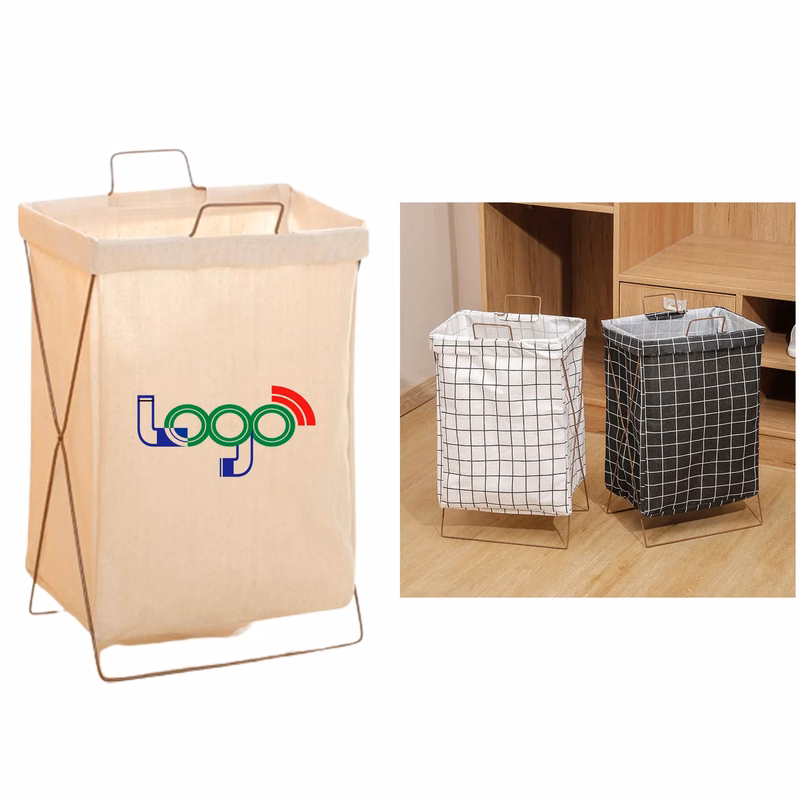Folding Laundry Basket With Long Handle