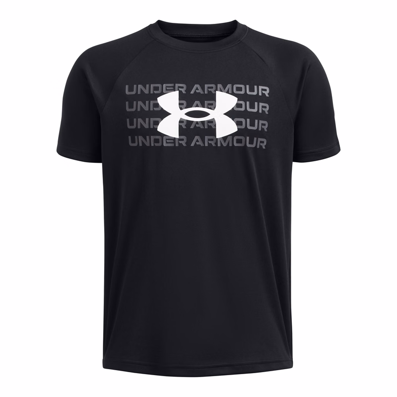 UA Tech Wordmark Logo Boys' Short Sleeve
