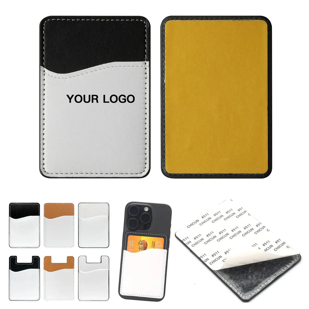 Portable PU Phone Card Holder with Secure Grip 1