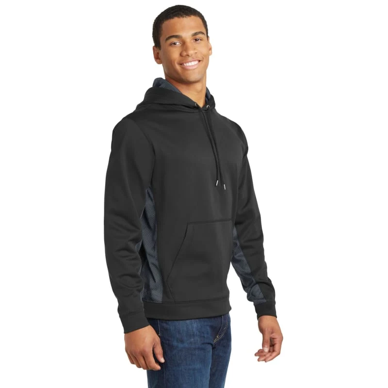 Sport-Tek Sport-Wick CamoHex Fleece Colorblock Hooded Pullover., custom hoodie or sweatshirt with logo imprint 1