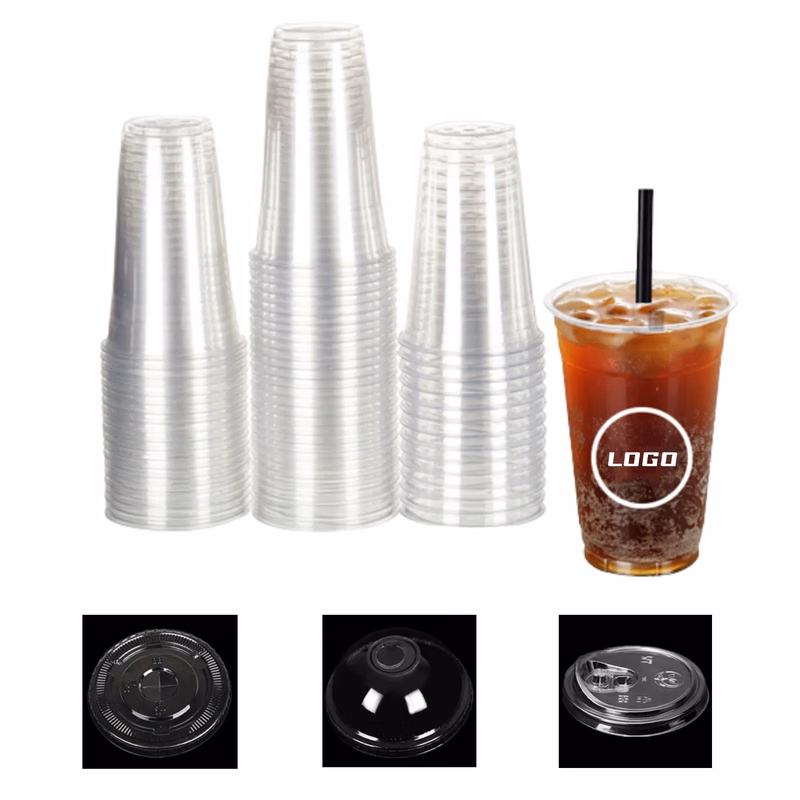 16oz Disposable Clear PET Coffee Cup With Lid