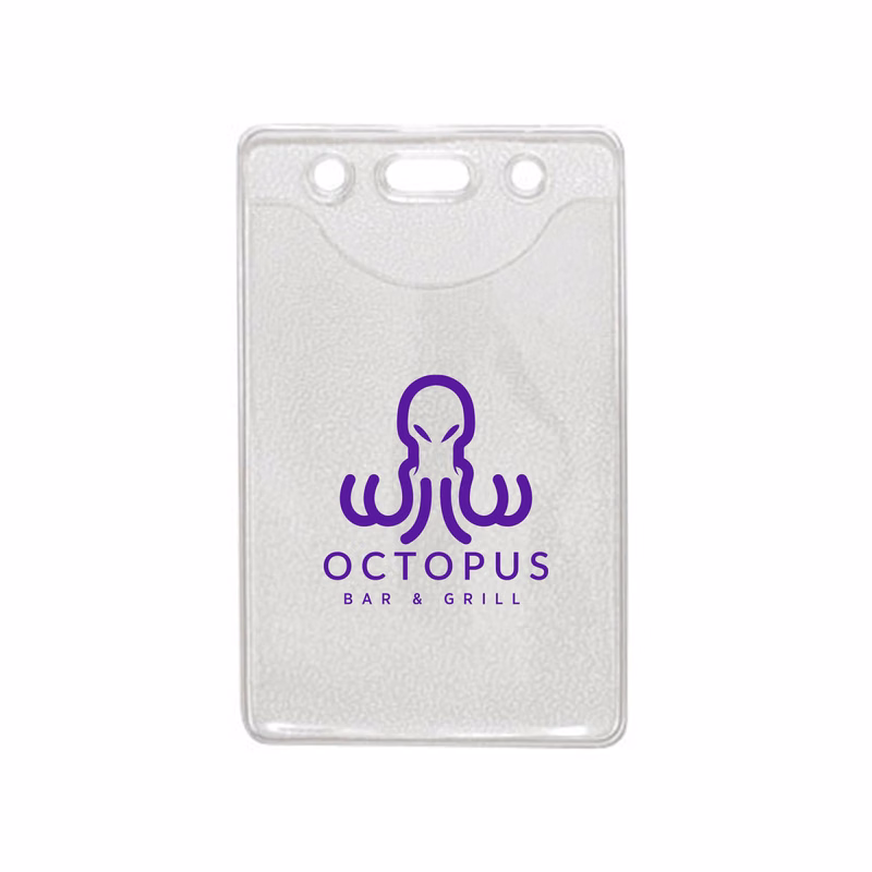 2.60" W x 4.06" H - Vertical Clear Vinyl Badge Holder (1 Color Imprint)