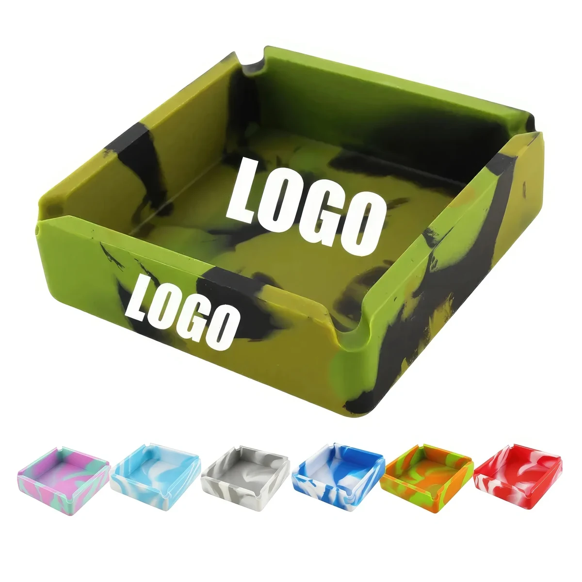 Custom High Temperature Resistant Camo Silicone Ashtray 1