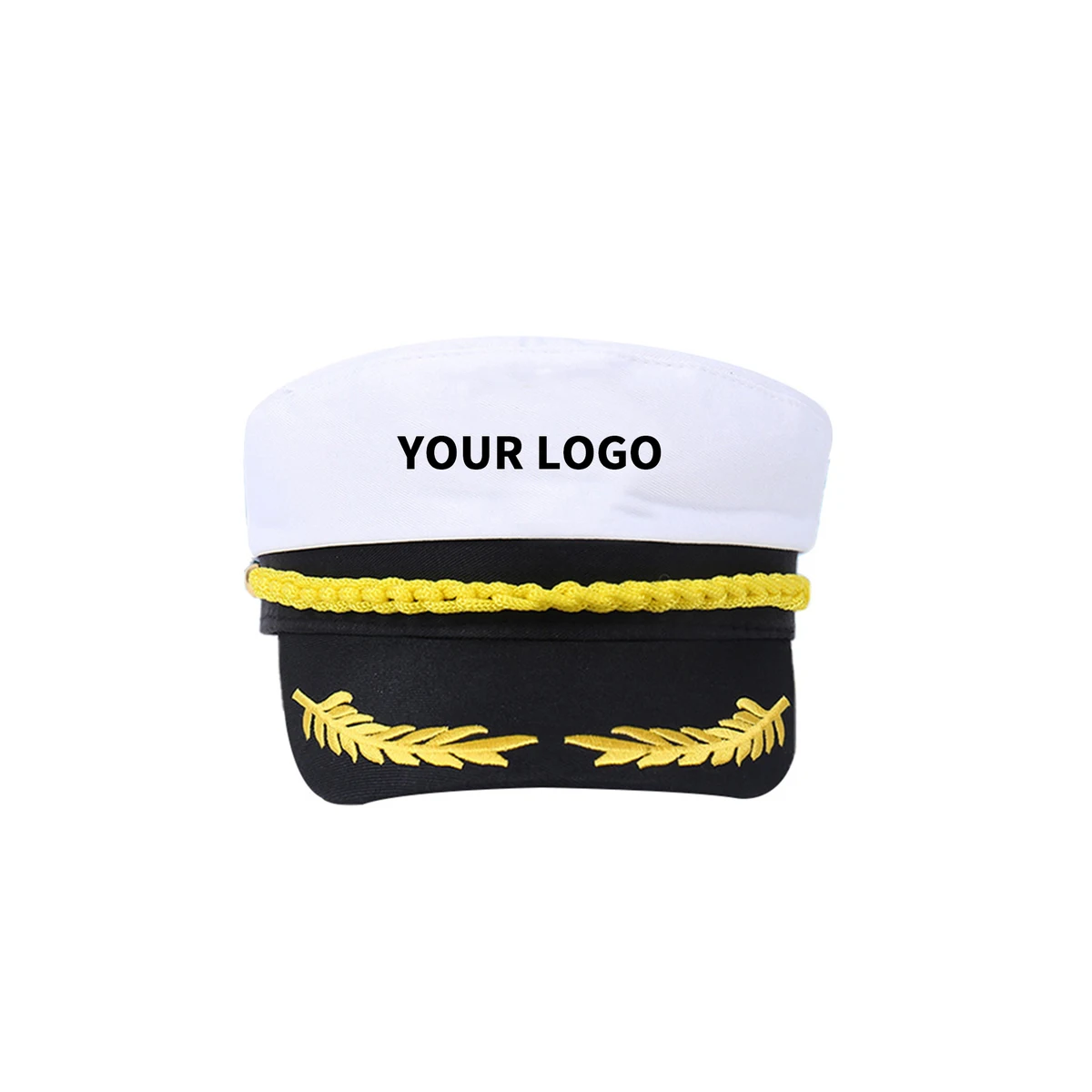 Navy Captain Costume Hat With Embroidered Badge 1