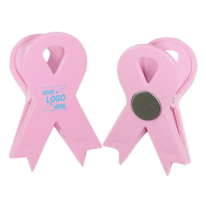 Pink Ribbon Magnetic Memo Clip Holder 1