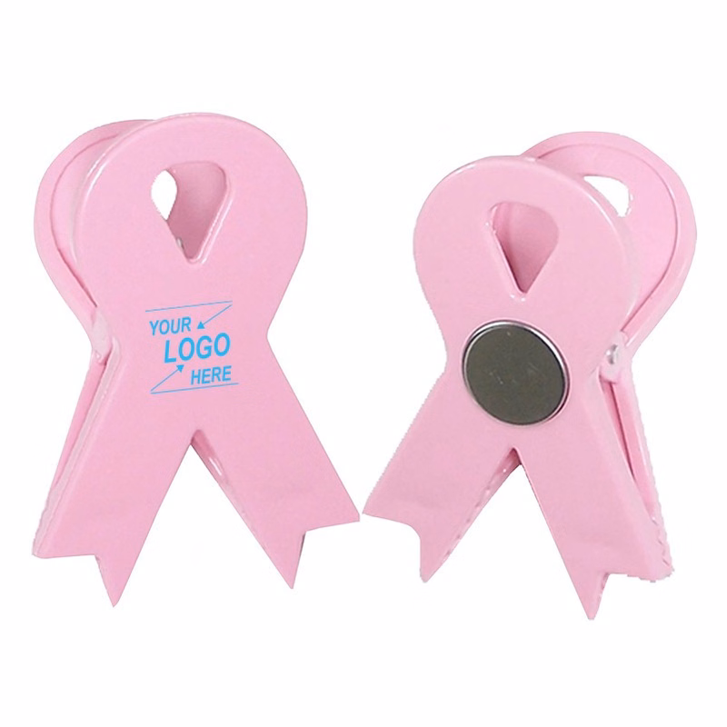 Pink Ribbon Magnetic Memo Clip Holder