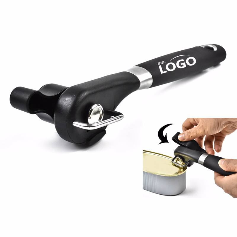 Safe stainless steel can opener without sharp edges