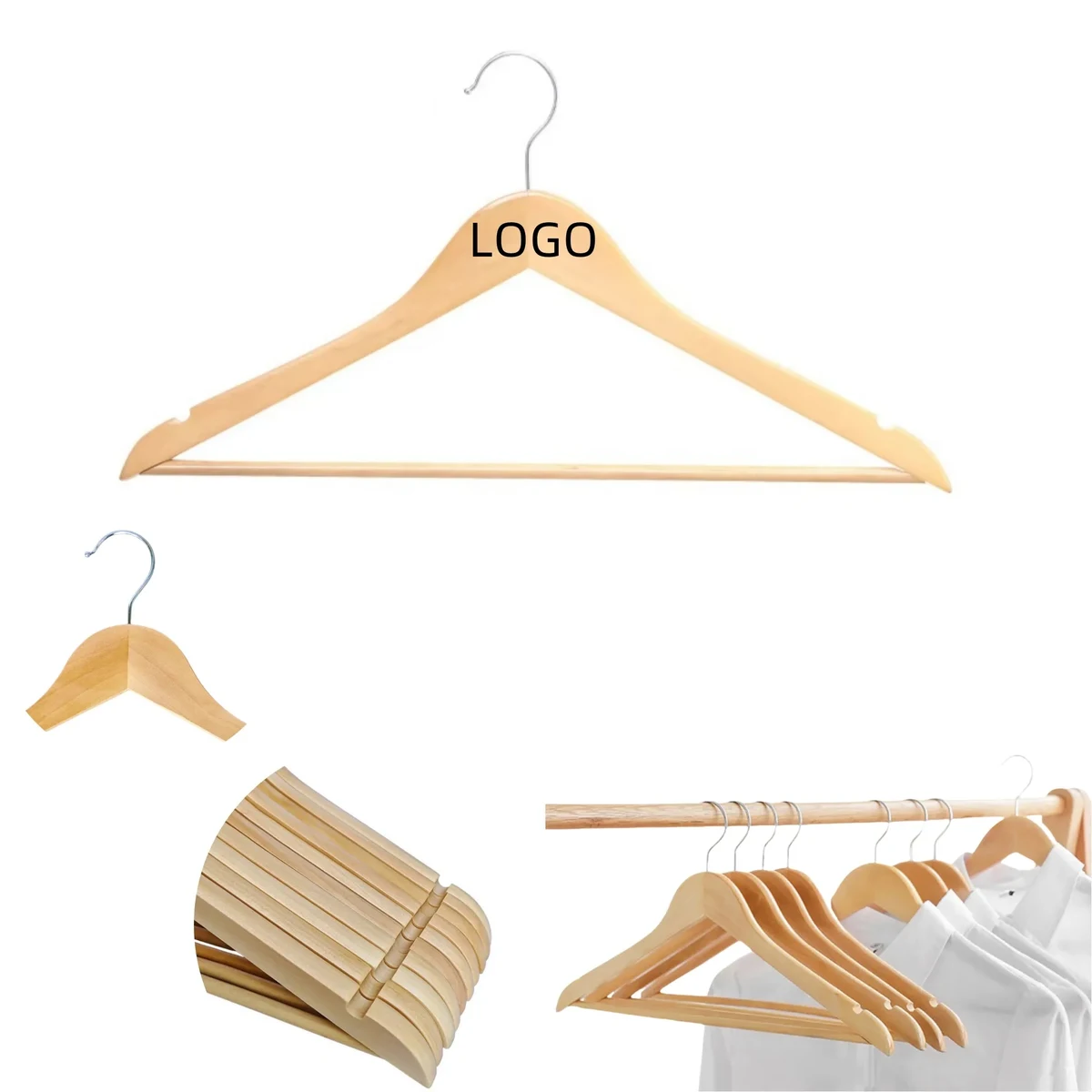 Natural Wood Clothes Hanger 1