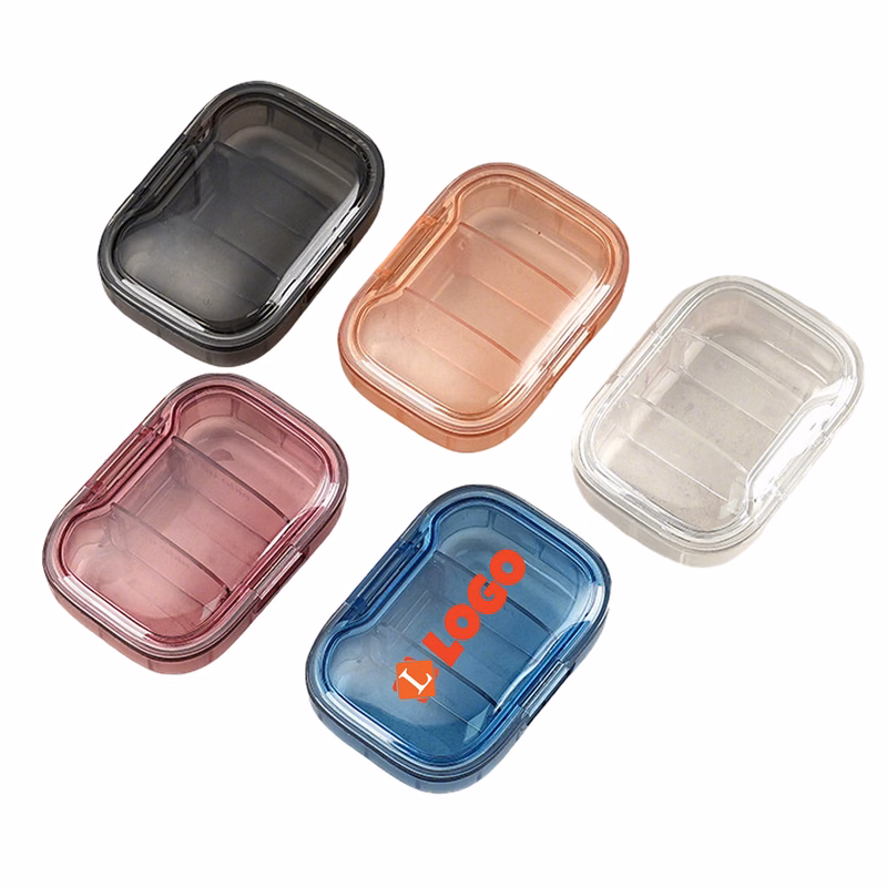 Compact 3-Section Travel Pill Box