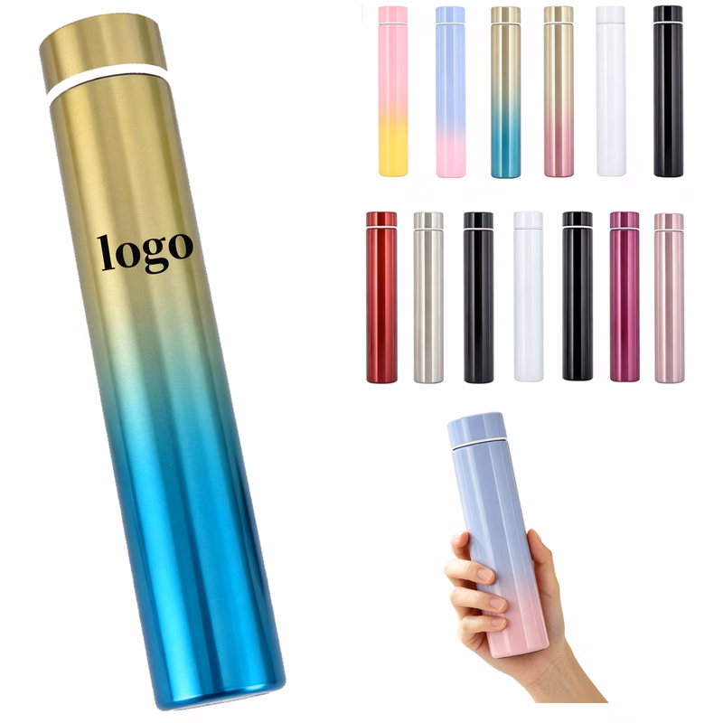 Portable Skinny Metal Vacuum Water Bottle