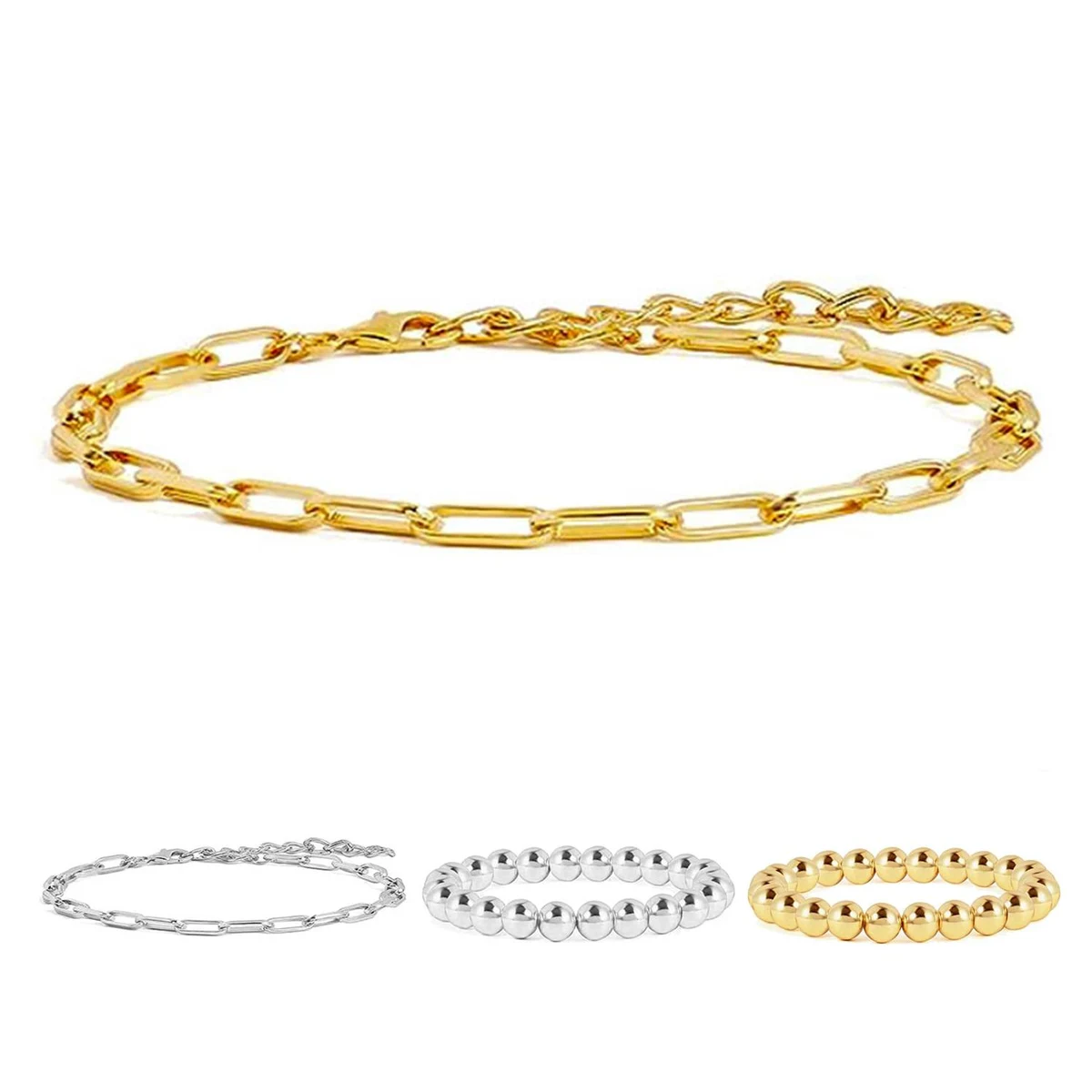 Stainless Steel Gold beaded bracelet 1