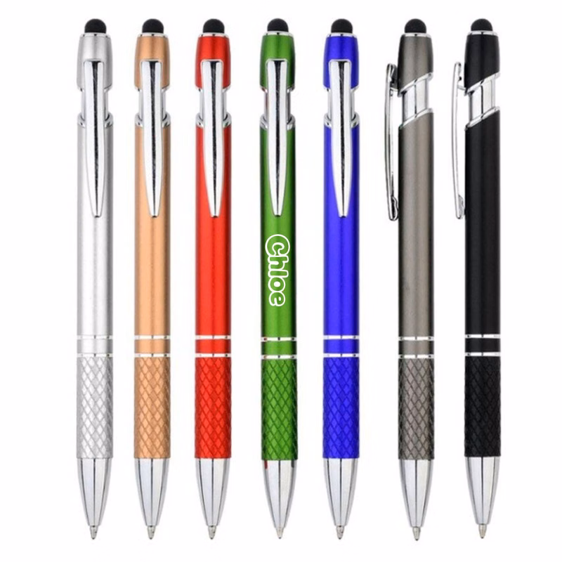 Retractable Metal Ballpoint Pen w/ Stylus