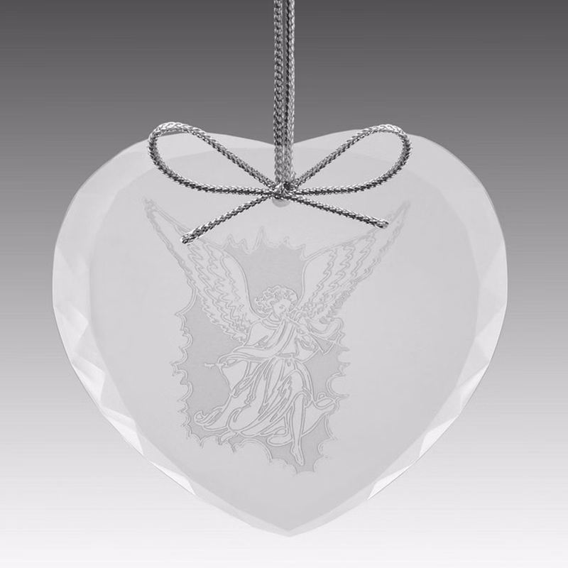 3" Heart Starfire Glass Faceted Ornament