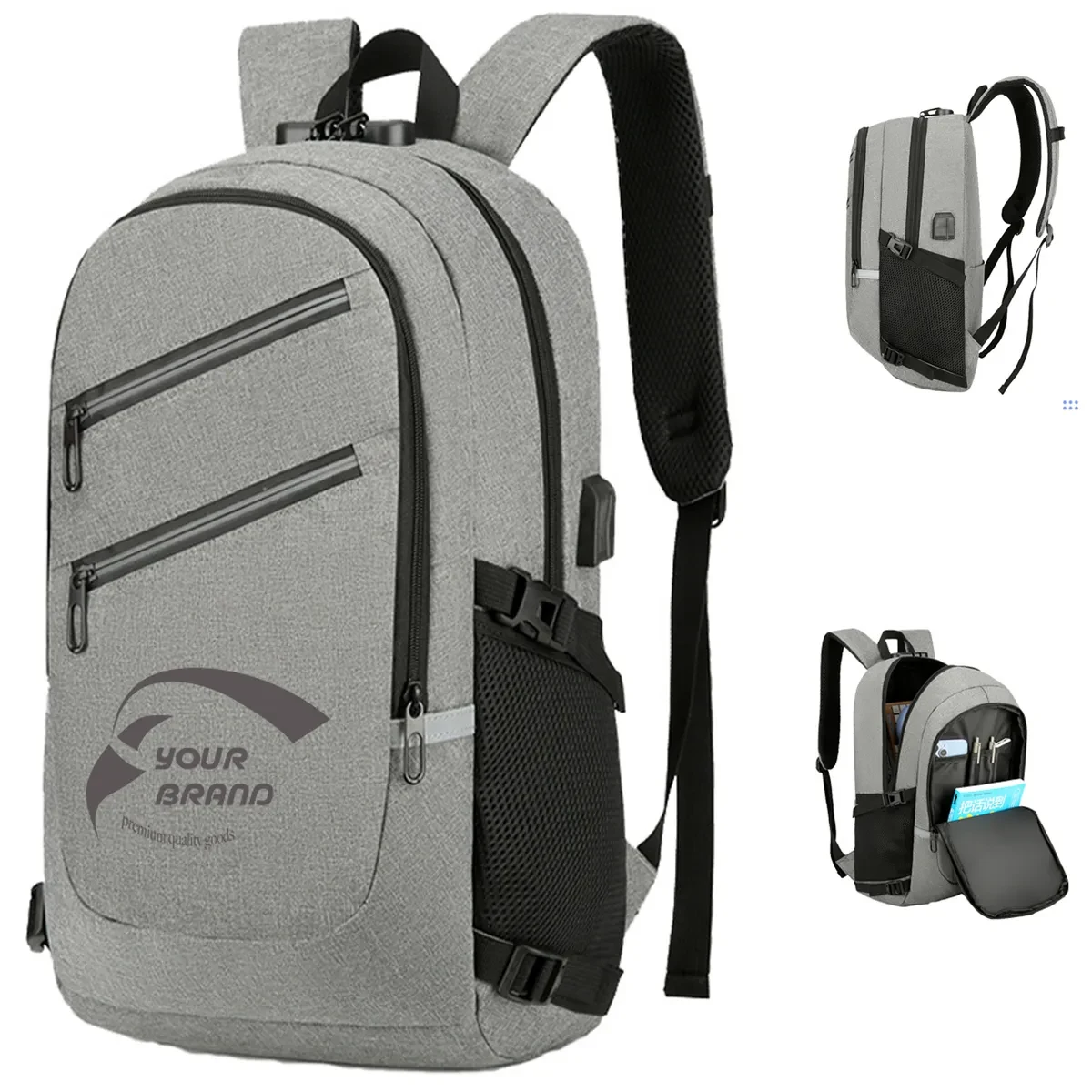 Daily Commute Combination Lock Travel Laptop Backpack 1