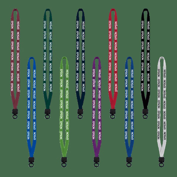1/2" Cotton Lanyard with Plastic Clamshell & O-Ring