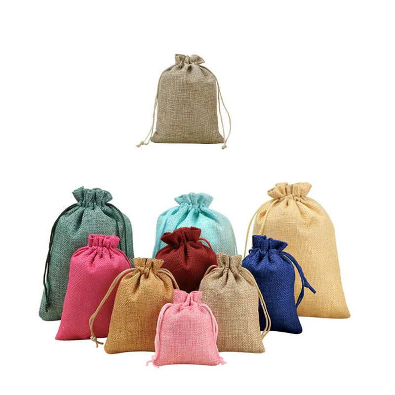 Drawstring Jute Bag (5 7/8" W x 7 7/8" H) 1