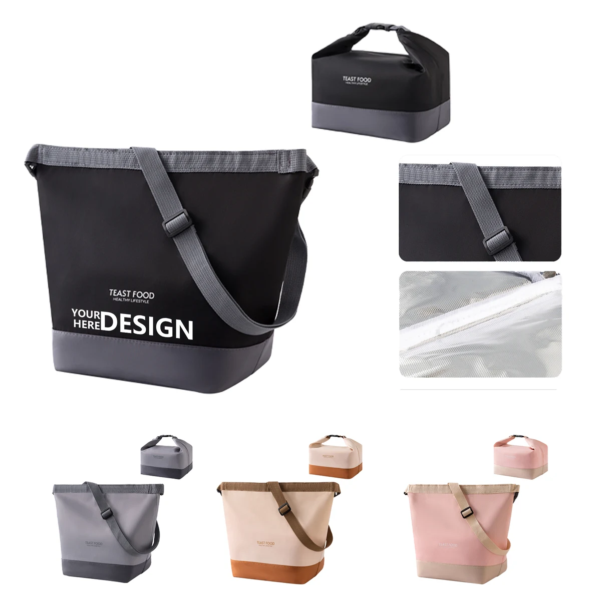 Oxford Fabric Crossbody Insulated Lunch Bag 1