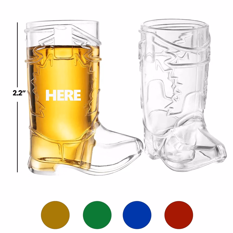 1Oz Mini Cowboy Boot Shot Glass Cup Reusable