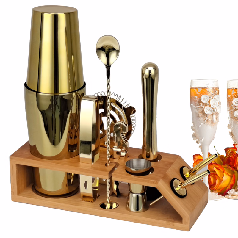 Gold Cocktail Shaker Set 10Pcs