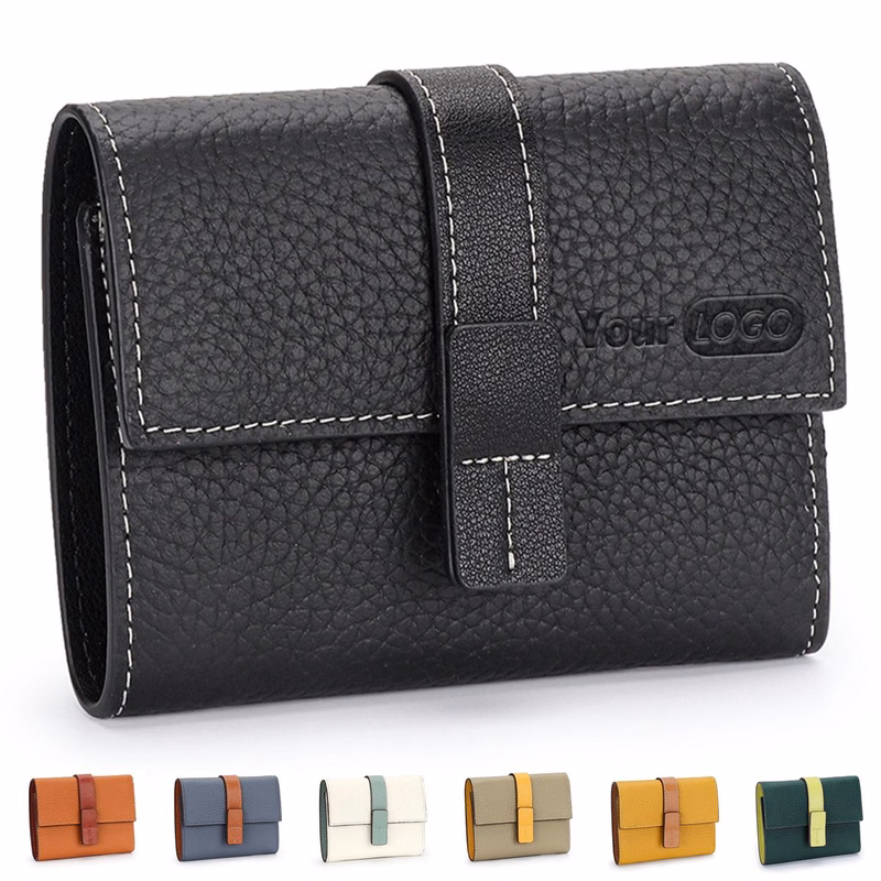 Genuine Leather Multifunctional handheld short wallet
