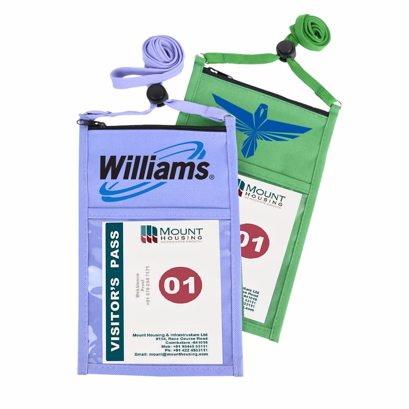 POLYESTER LARGE DOUBLE POUCH NECK WALLET