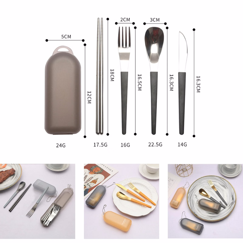 Folding Stainless Steel Cutlery Set with Case