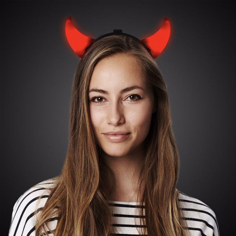Light Up Red Devil Horn Headboppers