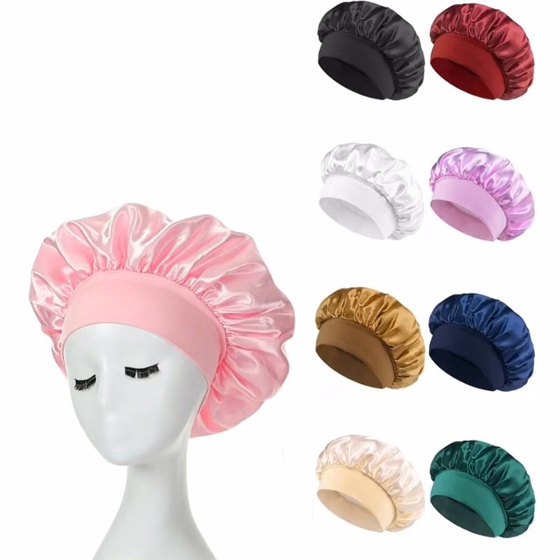 Wide Elastic Satin Hair Bonnet