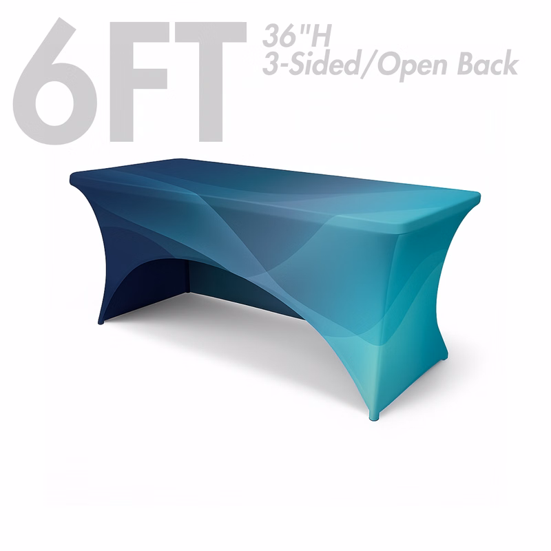 6' Spandex Stretch Table Cover - 36"H - Open Back