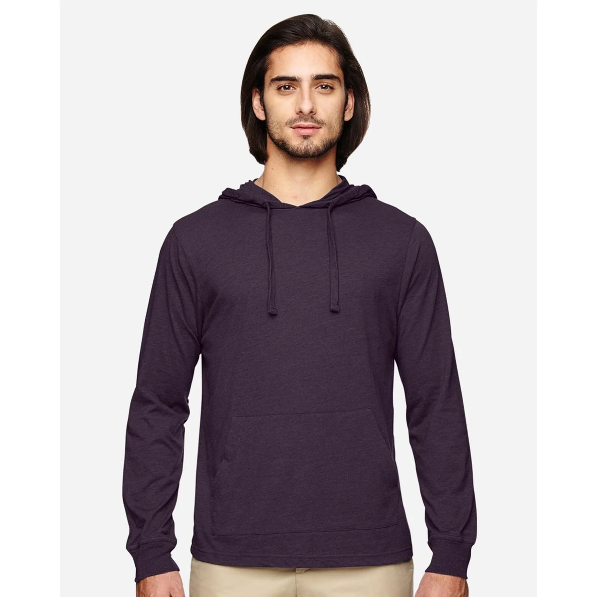 Unisex Eco Jersey Pullover Hooded Long Sleeve T-Shirt - EC1085 1